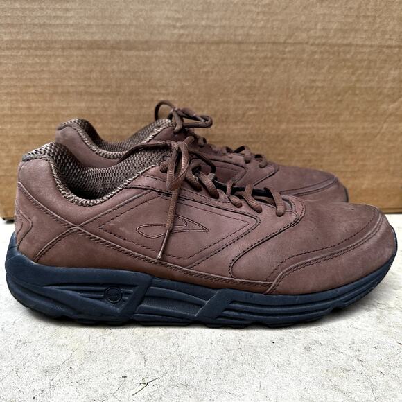 Brooks Addiction Walker Running Shoes Sneakers Lace Up Athletic Leather Brown main image 4